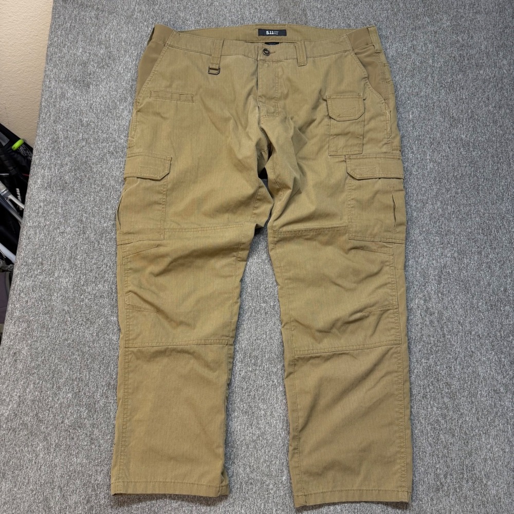 5.11 Tactical Apex Cargo Pants Mens 40x30 Khaki Tan Ripstop Work Trousers 74434
